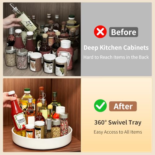 11.8" Lazy Susan Turntable Organizer - Non-Slip Spice Rack