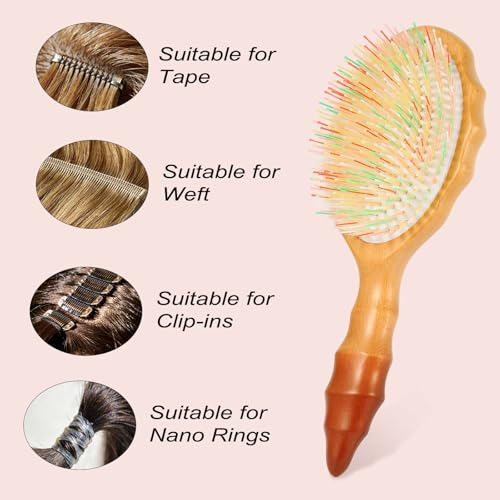 Boar Bristle Hair Extension Brush with Wave Handle