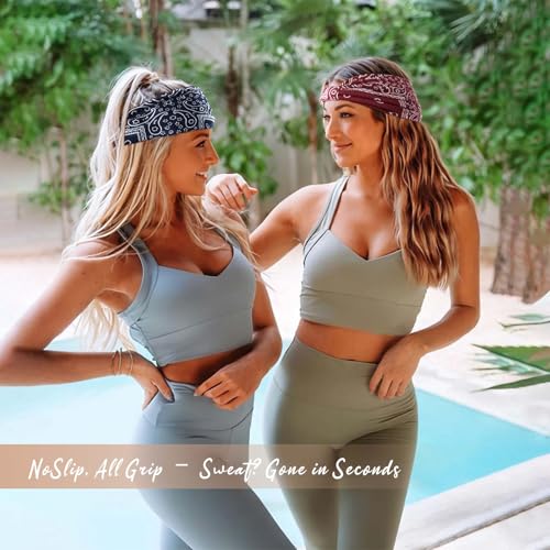 Wide No-Slip Headband for Women - Soft & Sweat-Absorbent