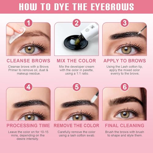 Eyelash & Eyebrow Color Kit - Black Lash & Brow Dye for Home