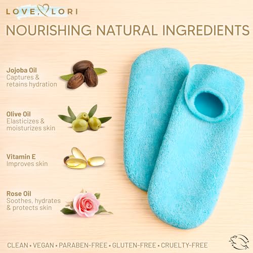 Love Lori Moisturizing Gel Socks for Dry Cracked Feet