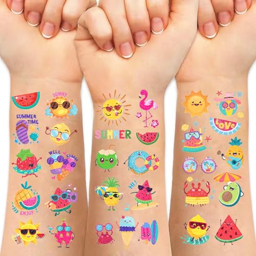Waterproof Hawaiian Fruit Temporary Tattoos - 80+ Designs