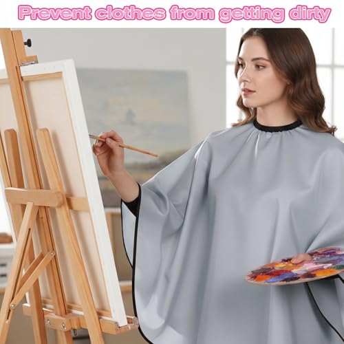 Waterproof Hair Coloring Cape for Salons and Stylists - Grey, 31x28 Inches