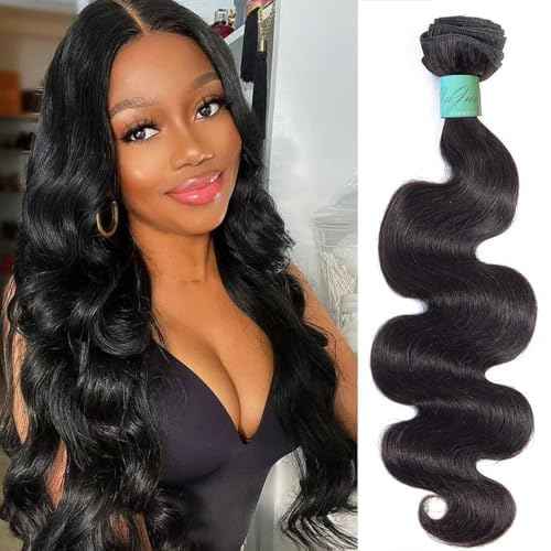 12A Human Hair Bundles Body Wave 22inch 100% Unprocessed Brazilian Virgin Hair Bundles Double Weft Weave Body Wave Bundles Human Hair Natural Black Color