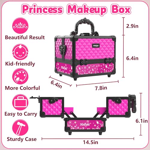 Hollyhi 59-Piece Kids Makeup Kit with Case & Tutorial Booklet