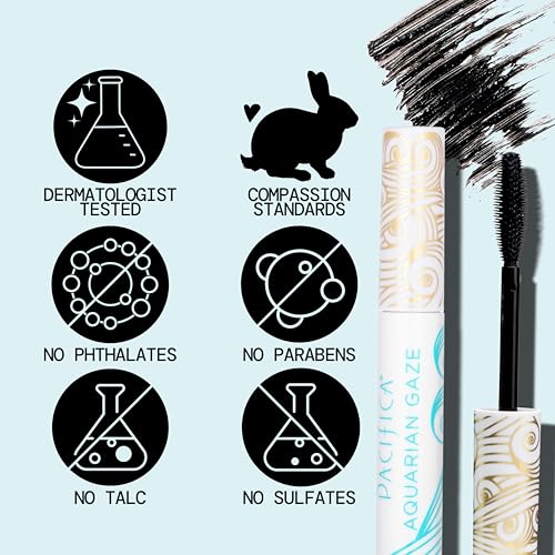 Pacifica Aquarian Gaze Mascara – Abyss Black, Water-Resistant Lengthening