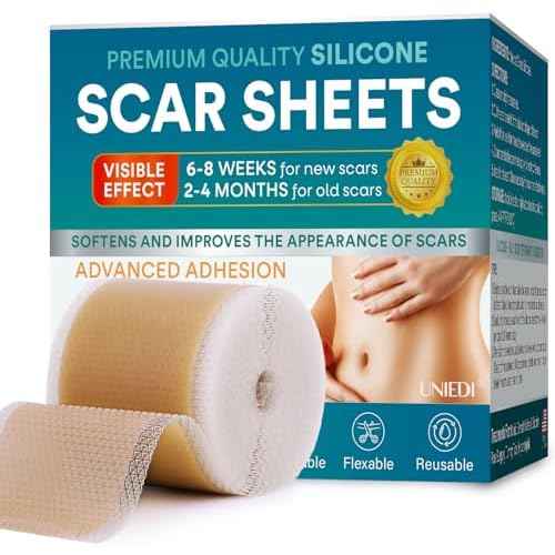 Silicone Scar Sheets, Silicone Scar Tape(1.6"x 120" Roll-300CM), Silicone Tape for Scars, Scar Tape for Surgical Scars, Silicone Scar Strips for C-Section, Tummy Tuck, Keloid, and Surgical Scars