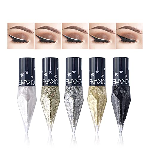 Go Ho Glitter Liquid Eyeliner Set - 5 Colors Waterproof