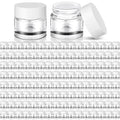 Norme 140 Pack 10ml Glass Cosmetic Jars with Lids, Refillable Sample Containers for Lip Balm, Cream, Lotion, Travel Size, Inner Liner, Wide Mouth(White)
