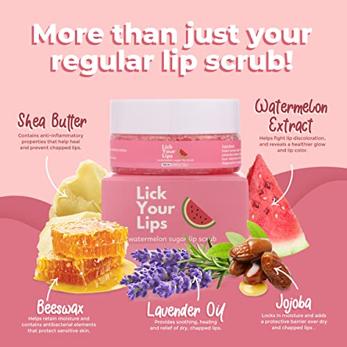 Watermelon Sugar Lip Scrub Exfoliator with Brush – Vegan