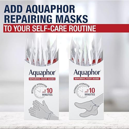 Aquaphor Repairing Hand and Foot Masks - 6 Pairs Each for Dry Skin