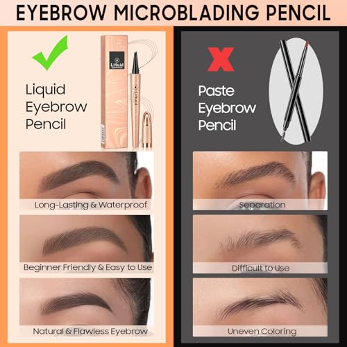 Eyebrow Pen with 4-Point Micro Tip - Waterproof, Light Brown