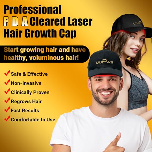 Laser Hair Growth Cap, FDA Cleared, UUPAS 208 Laser Diodes Red Light Therapy for Hair Regrowth - Laser Hat Hair Loss Treatment for Men & Women - Full Scalp Coverage - For Alopecia Hair Growth Products