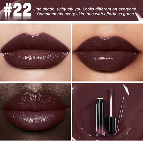 Chocolate Brown Liquid Lipstick - Waterproof Glossy Long Lasting