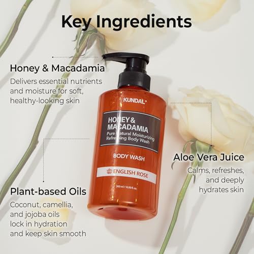 KUNDAL Honey & Macadamia Body Wash Cherry Blossom - Natural Hydrating Shower Gel