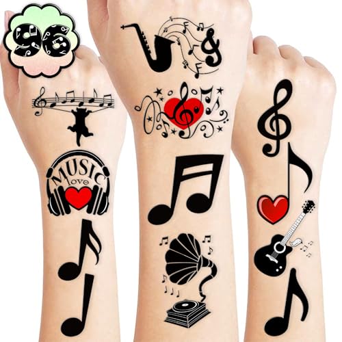 Music Temporary Tattoos 96 Pieces Party Favors Stickers
