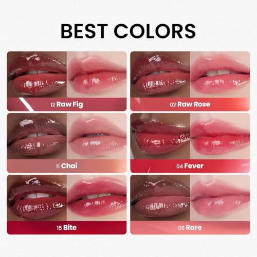 HINCE Raw Glow Lip Tint - Glossy Dewy Gel Tint in RAW ROSE