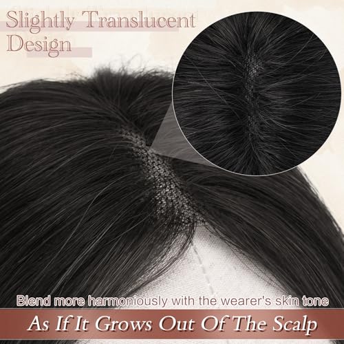 RUWISS Real Human Hair Topper for Thinning Hair