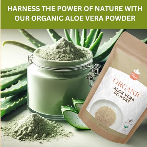 Organic Aloe Vera Powder for Skin & Hair ? 16 oz. - Aloe Barbadensis - Nourishing Face Mask for Natural Beauty, USDA Certified Organic & Non-GMO
