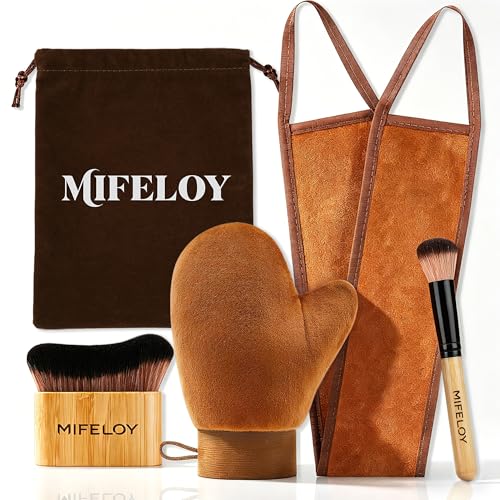 4-in-1 Self Tanning Mitt Kit with Back Applicator & Brushes