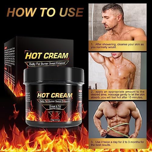 Hot Sweat Cream, Fat Burning Creams for Belly Natural Weight Loss Cream Weight Loss Workout Enhancer for Women and Men Cellulite Treatment for Thighs Legs Abdomen Arms and Buttocks