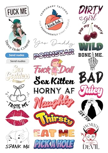 Adult Temporary Tattoos - 25 Waterproof Designs Sheet
