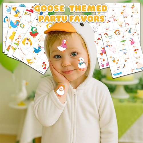 96 Pcs Goose Temporary Tattoos for Kids - Party Favors