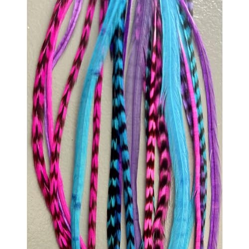 Clip-On Feather Hair Extensions 14 inch | Real Rooster Feathers
