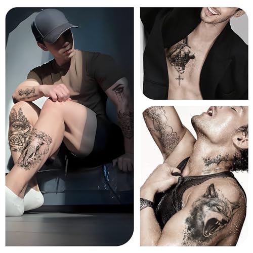 Temporary Tattoos for Adults – 36 Designs, 3-7 Day Wear