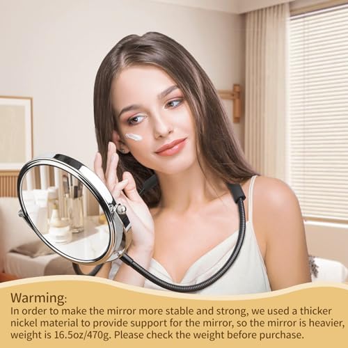 Dual-Sided Neck Mirror with 5X Magnification & 360° Swivel