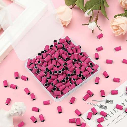 Nail Drill Sanding Bands 200Pcs Fine Grit Pink for Manicure & Pedicure - Variation: 180 Fine