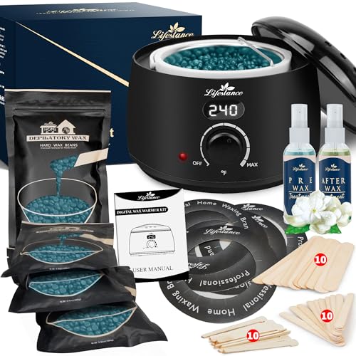 Lifestance Waxing Kit for Women & Men - L2 Digital Wax Pot Warmer