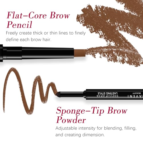Maksure 2-in-1 Waterproof Eyebrow Pencil & Powder for Natural & Defined Brows