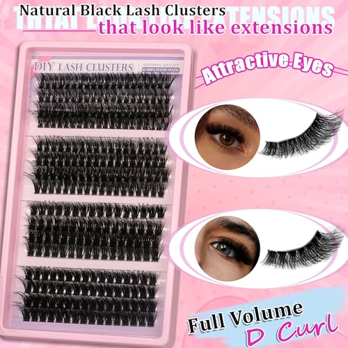 280Pcs Wispy Lash Clusters Kit - DIY Eyelash Extensions with Tools