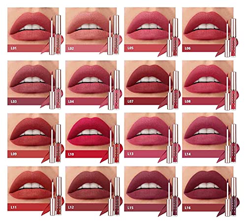 LANGMANNI Matte Liquid Lipstick Set 16Pcs Waterproof Long Lasting