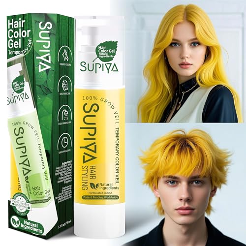 Temporary Yellow Hair Gel Dye - Washable Color Cream for Kids & Adults