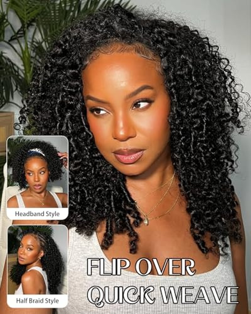 Burmese Curly Half Wig - 20 Inch Glueless Drawstring for Black Women