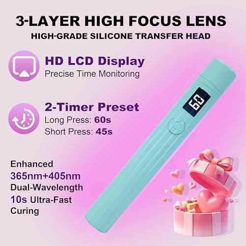 Portable Mini UV Nail Lamp with 2 Timer Modes & Stand