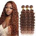 Color #30 Brown Deep Wave Hair Bundles 28" - 3 Bundles