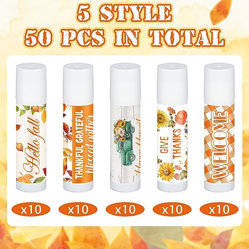 25 Pcs Thanksgiving Christmas Party Gifts Bulk Thanksgiving Lip Balms Favors Holiday Basket Stuffers Christmas Stocking Stuffers Small Thank You Gifts for Women Men (Honey Flavor)