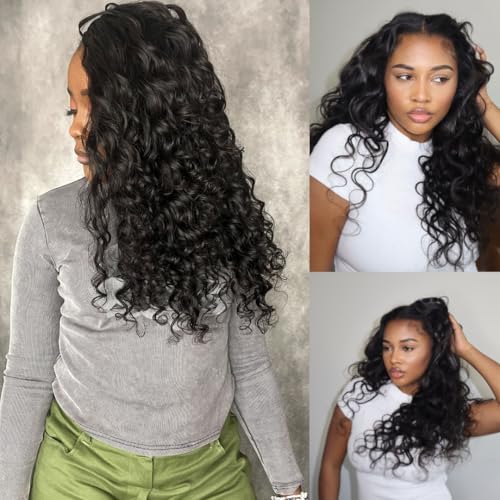 20" Human Crochet Hair Extensions - Knotless Loose Deep Wave