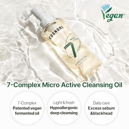 COSNORI 7-Oil Cleansing Oil – Korean Vegan Makeup Remover, 6.7oz