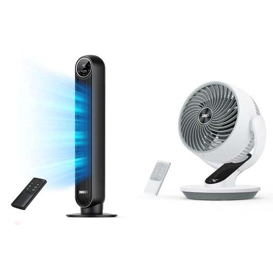 Dreo Tower Fan for Bedroom, 24ft/s Velocity Quiet Floor Fan, 90° Oscillating Fans for Indoors & Oscillating Fan for Bedroom, 13 Inch Quiet Table Fans for Home Whole Room