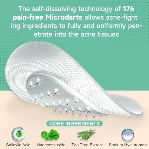 72-Count Microdart Acne Patches, Hydrocolloid Pimple Patches with Salicylic Acid & Madecossoside, Microdart Zit Patches for Deep Blemishes & Early Stage Acne (Patented)