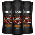 AXE Men's Body Wash, Dark Temptation, 3-Pack, 12H Refreshing Chocolate Scent, 16 Fl Oz Ea