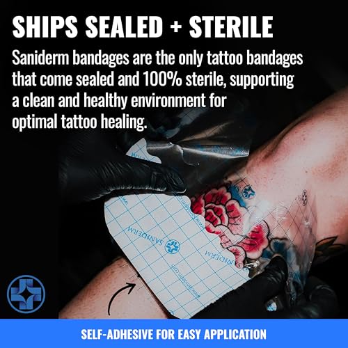 Saniderm Tattoo Aftercare Bandage 3-Pack - 6x8 Waterproof