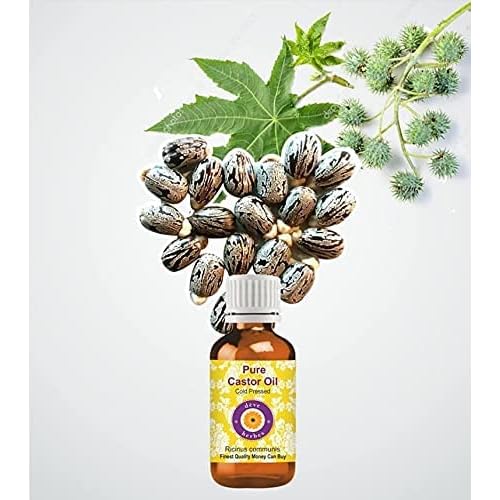 d?ve herbes Castor Oil (Ricinus communis) with Glass Dropper | Cold Pressed | Pure | Pure | Natural | For Diluting Essential oils | For Hair, Skin & Massage | Viscous | Unisex | 50ml (1.69 oz)