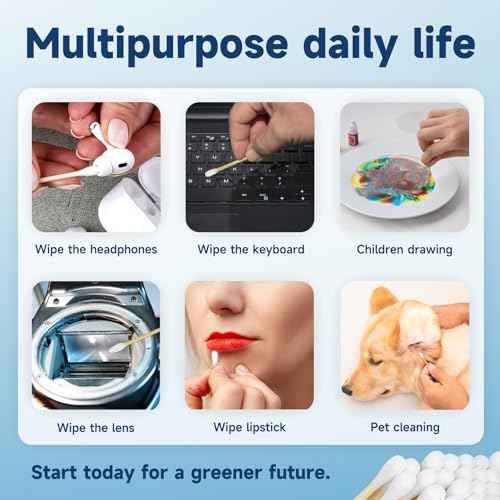 500 Count Cotton Swabs, Bamboo Cotton Swab for Eye Ears Oil Makeup, Lint Free Double Tipped Natural Cotton Buds, Cleaning with Wood Handle Remove Dust and Dirt (Pack of 1))