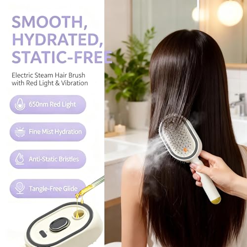 Zyntexa Electric Steam Brush - Cordless Detangling Hair Comb