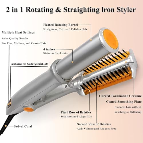 VICLASBISKIY 2-in-1 Curling Iron with Fast Heating & Auto-Off